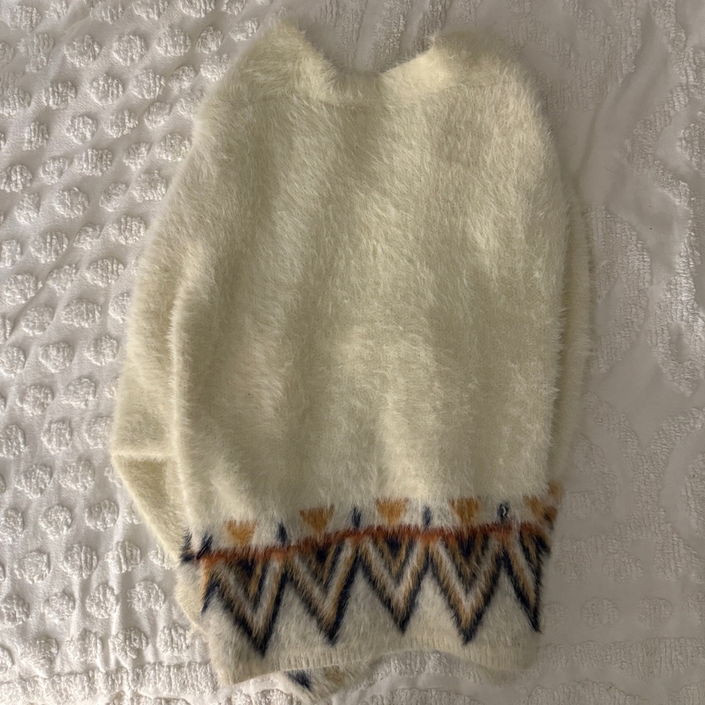 Anthropologie Cream Aztec Open Cardigan/Kimono/Jacket Size Large - Picture 14 of 16